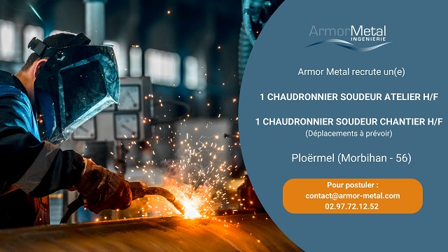 You are currently viewing ARMOR MÉTAL recrute 2 chaudronniers – soudeurs